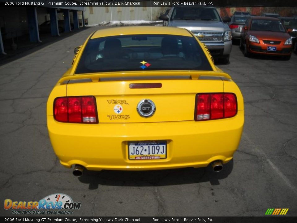 2006 Ford Mustang GT Premium Coupe Screaming Yellow / Dark Charcoal Photo #3