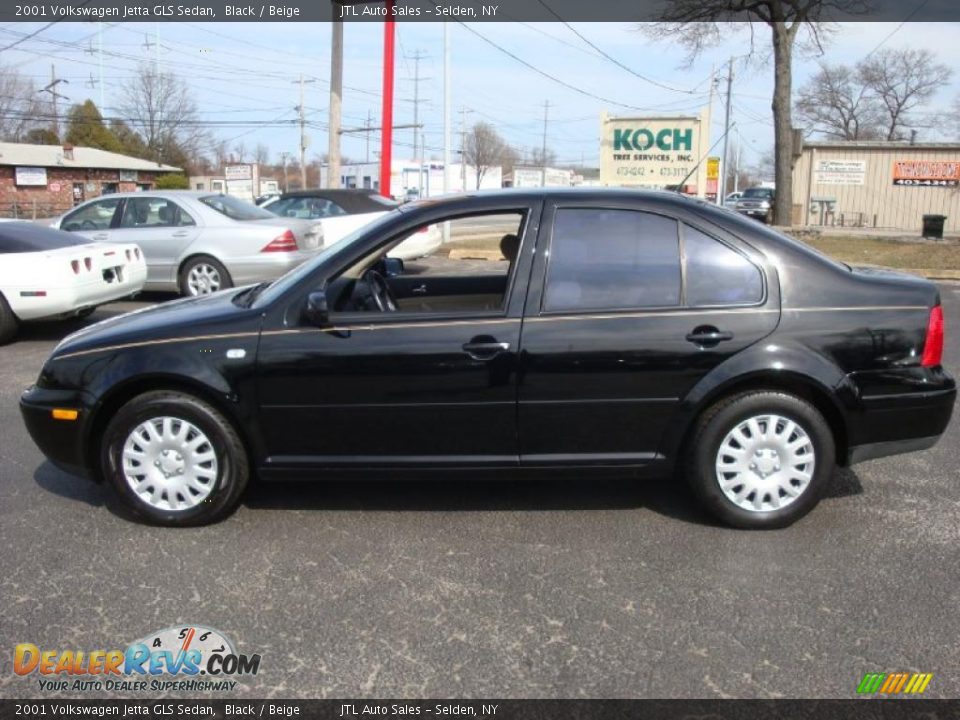 2001 Volkswagen Jetta GLS Sedan Black / Beige Photo #3