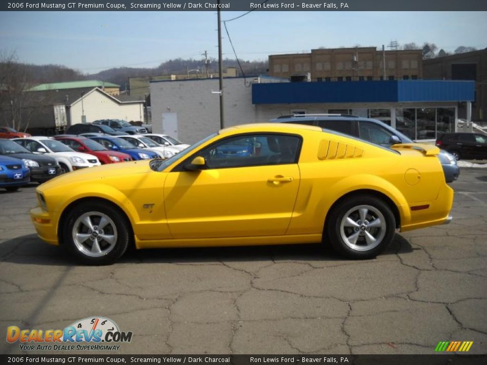 2006 Ford Mustang GT Premium Coupe Screaming Yellow / Dark Charcoal Photo #5