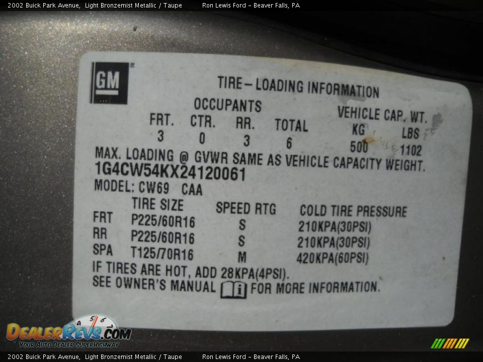 2002 Buick Park Avenue Light Bronzemist Metallic / Taupe Photo #9