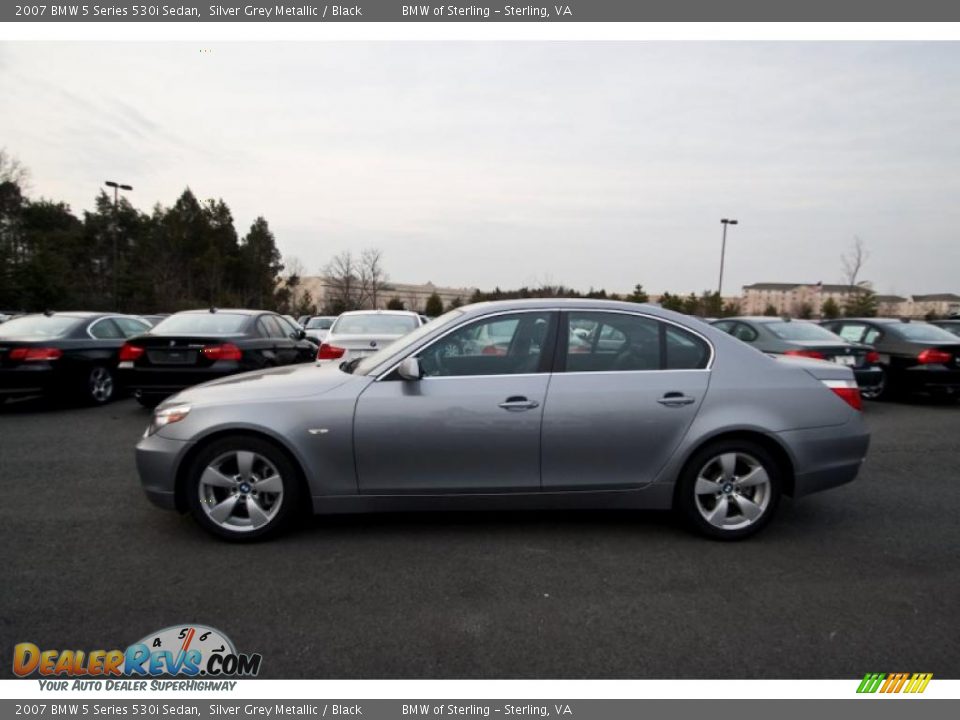 2007 BMW 5 Series 530i Sedan Silver Grey Metallic / Black Photo #3