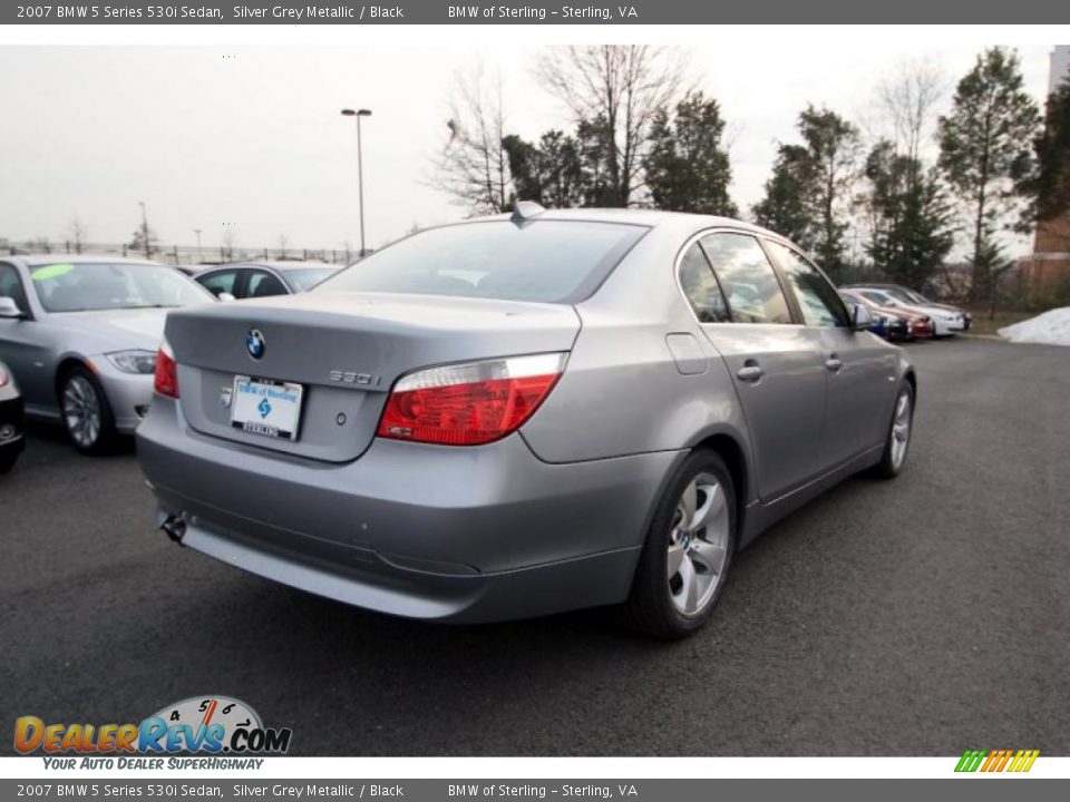 2007 BMW 5 Series 530i Sedan Silver Grey Metallic / Black Photo #6