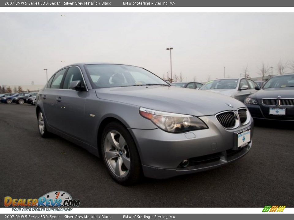2007 BMW 5 Series 530i Sedan Silver Grey Metallic / Black Photo #8