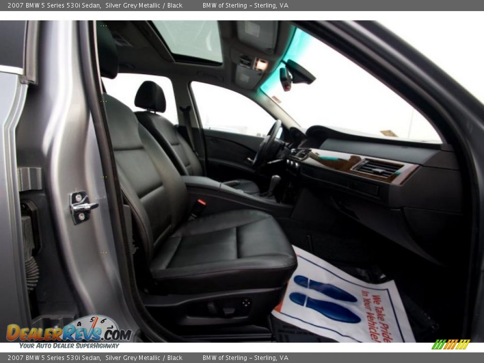 2007 BMW 5 Series 530i Sedan Silver Grey Metallic / Black Photo #13