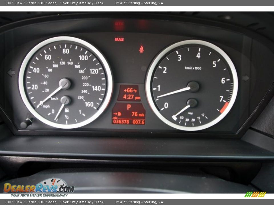 2007 BMW 5 Series 530i Sedan Silver Grey Metallic / Black Photo #14