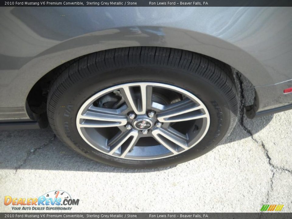 2010 Ford Mustang V6 Premium Convertible Sterling Grey Metallic / Stone Photo #12