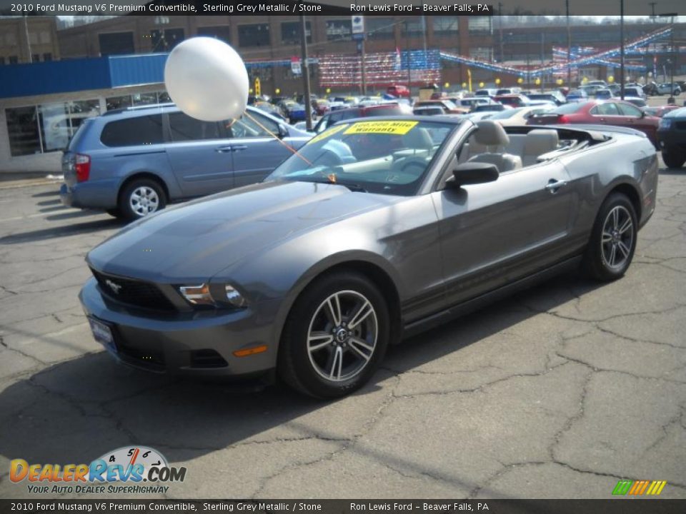 2010 Ford Mustang V6 Premium Convertible Sterling Grey Metallic / Stone Photo #15