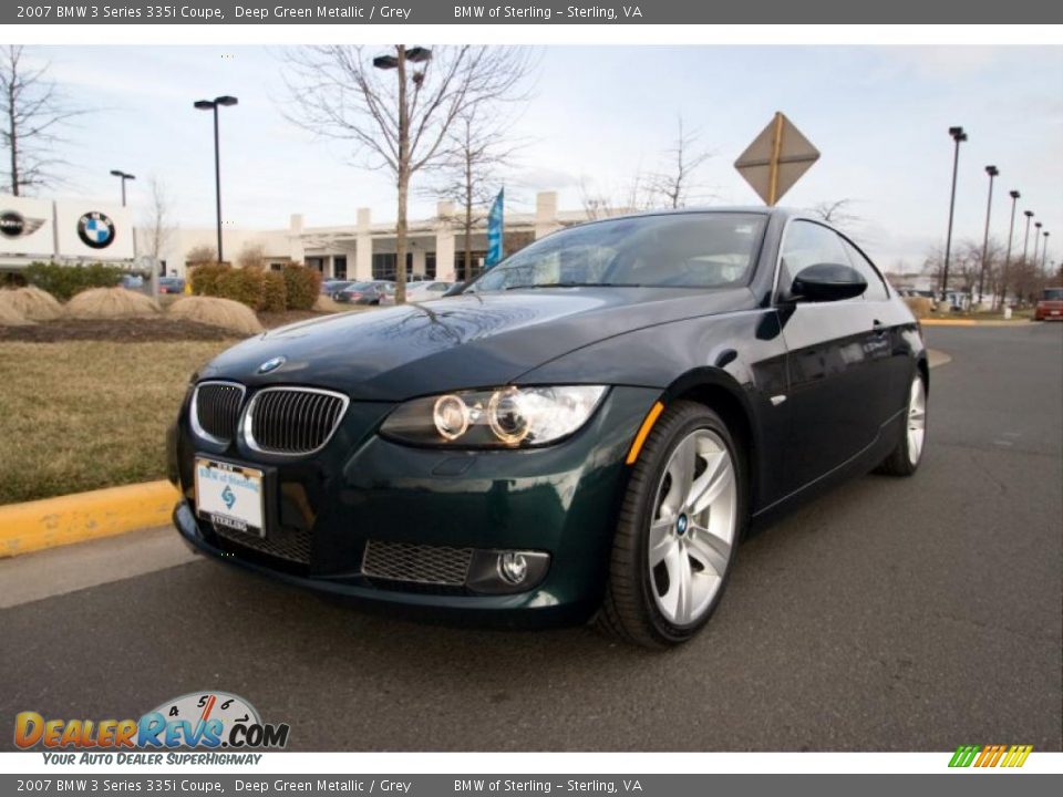 2007 BMW 3 Series 335i Coupe Deep Green Metallic / Grey Photo #2