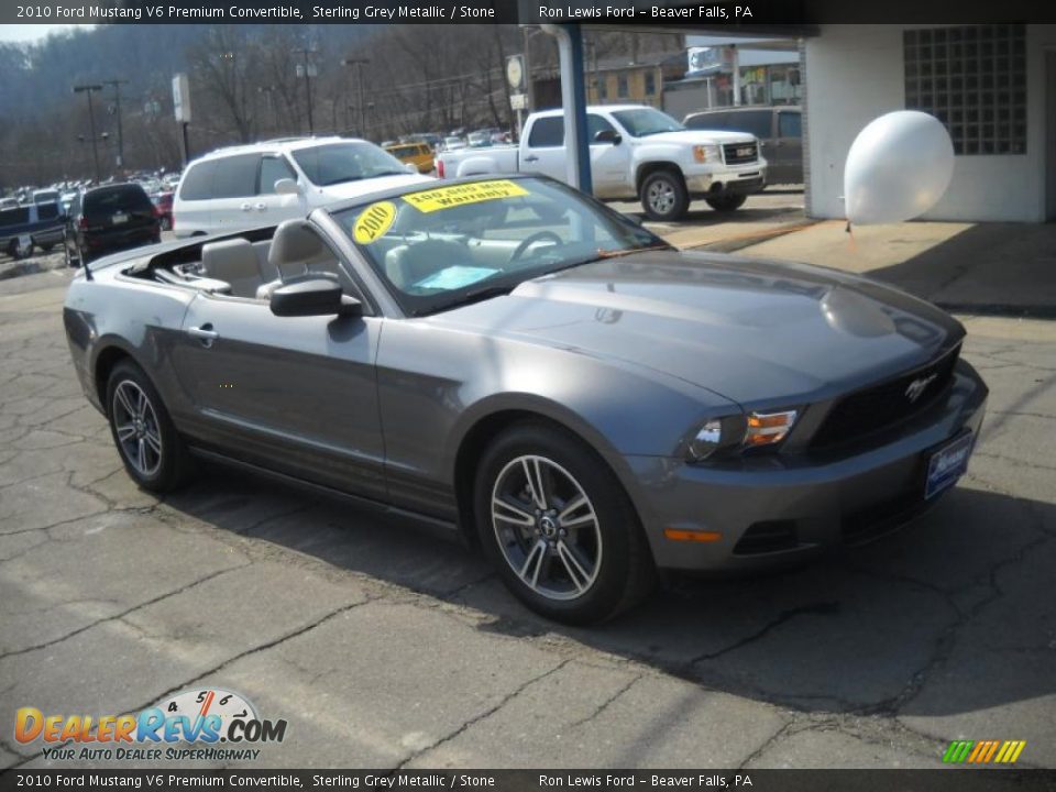 2010 Ford Mustang V6 Premium Convertible Sterling Grey Metallic / Stone Photo #17