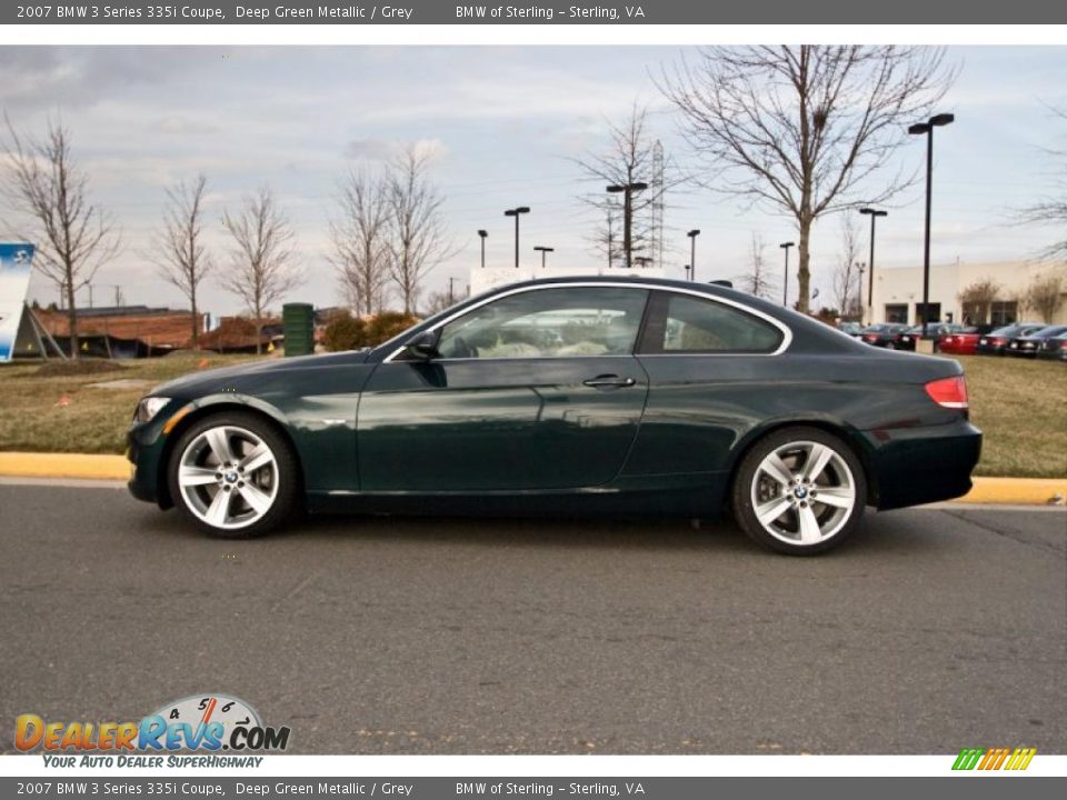 2007 BMW 3 Series 335i Coupe Deep Green Metallic / Grey Photo #3