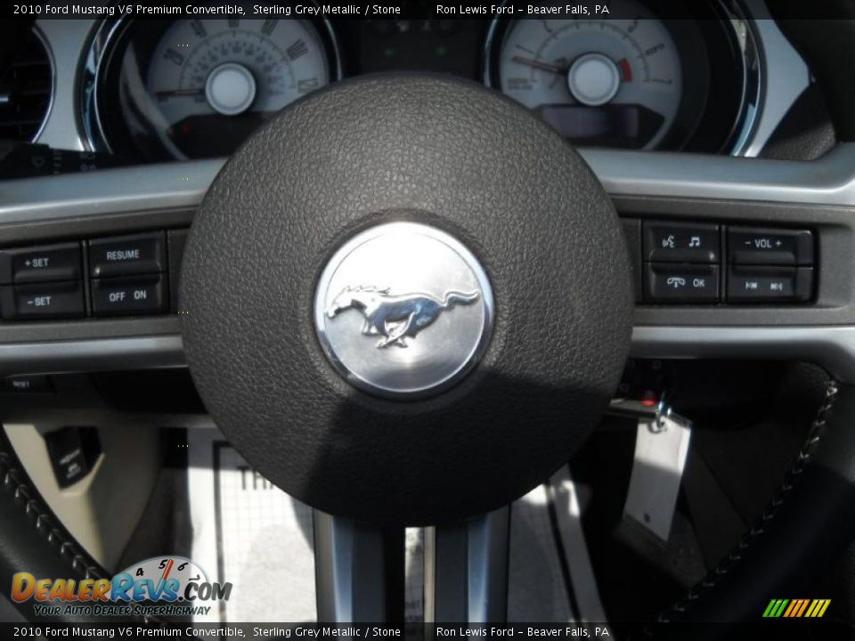 2010 Ford Mustang V6 Premium Convertible Sterling Grey Metallic / Stone Photo #24
