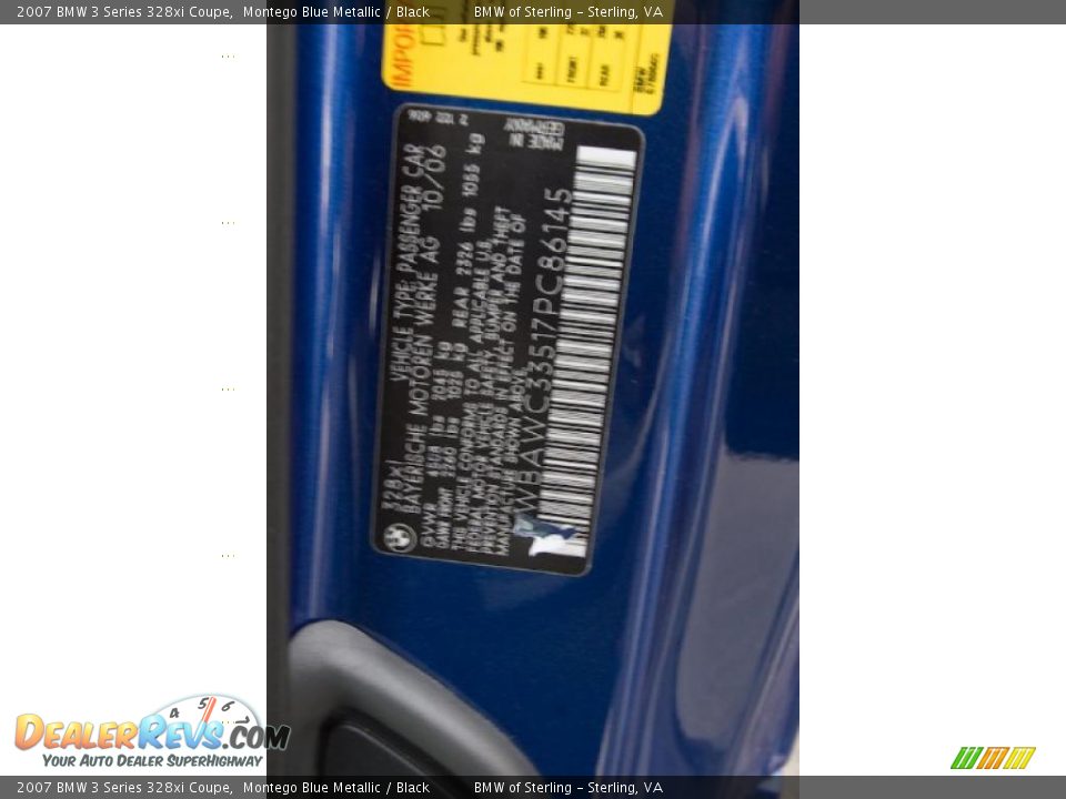 2007 BMW 3 Series 328xi Coupe Montego Blue Metallic / Black Photo #15