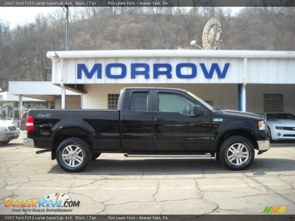 2007 Ford F150 Lariat SuperCab 4x4 Black / Tan Photo #1