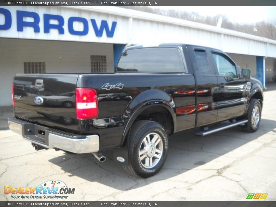 2007 Ford F150 Lariat SuperCab 4x4 Black / Tan Photo #2