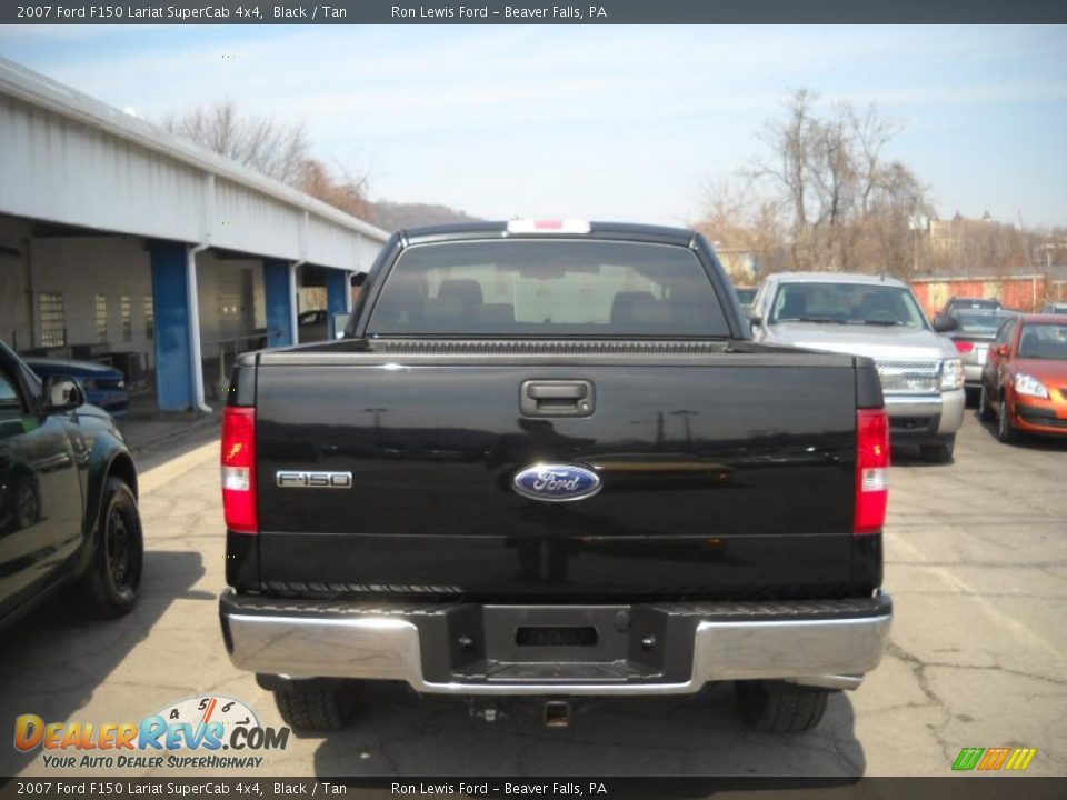 2007 Ford F150 Lariat SuperCab 4x4 Black / Tan Photo #3