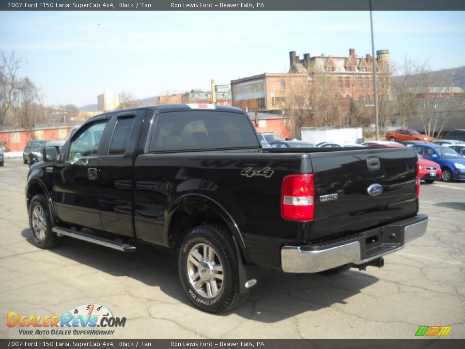 2007 Ford F150 Lariat SuperCab 4x4 Black / Tan Photo #4