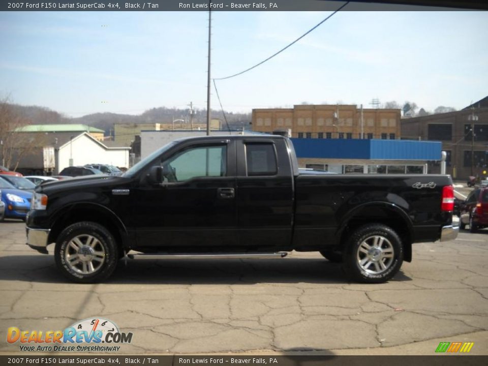 2007 Ford F150 Lariat SuperCab 4x4 Black / Tan Photo #5