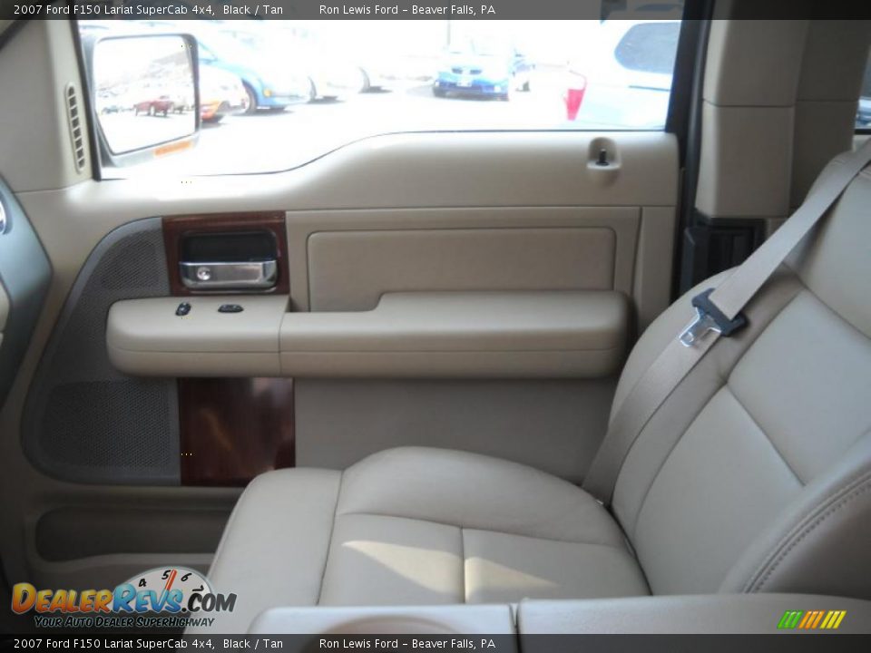 2007 Ford F150 Lariat SuperCab 4x4 Black / Tan Photo #8