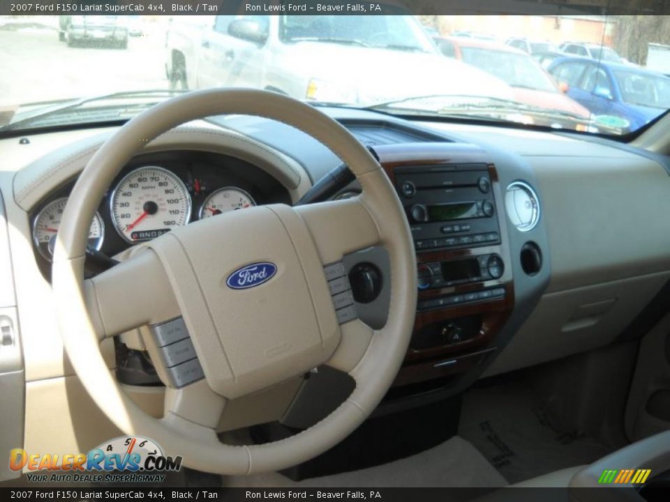 2007 Ford F150 Lariat SuperCab 4x4 Black / Tan Photo #11