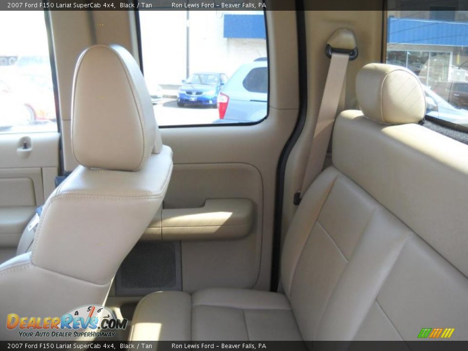2007 Ford F150 Lariat SuperCab 4x4 Black / Tan Photo #12