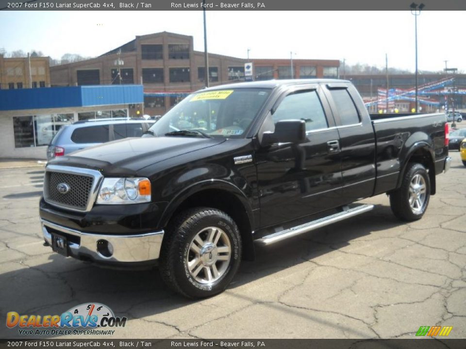 2007 Ford F150 Lariat SuperCab 4x4 Black / Tan Photo #16
