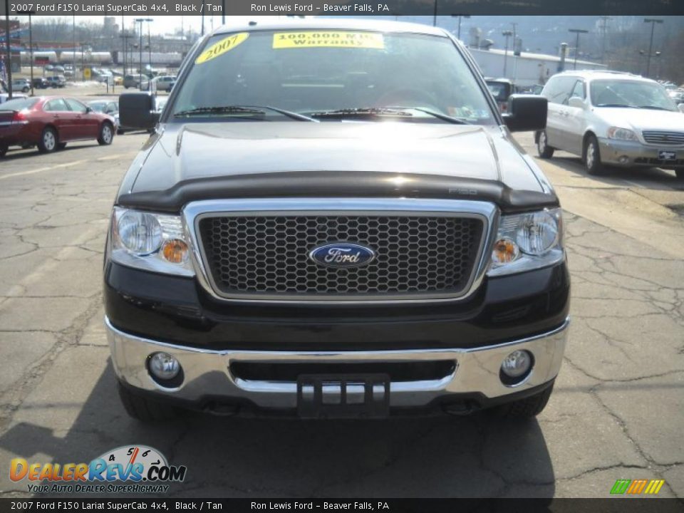 2007 Ford F150 Lariat SuperCab 4x4 Black / Tan Photo #17
