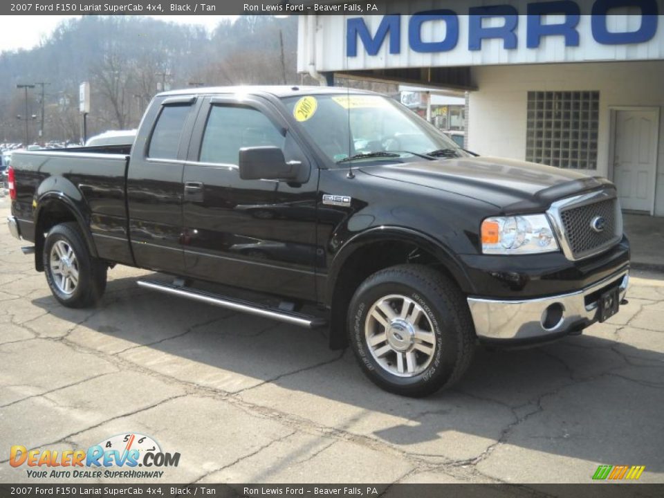 2007 Ford F150 Lariat SuperCab 4x4 Black / Tan Photo #18