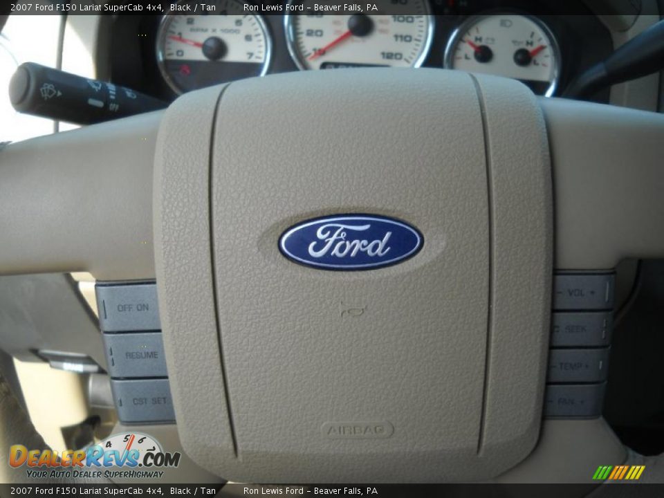 2007 Ford F150 Lariat SuperCab 4x4 Black / Tan Photo #24