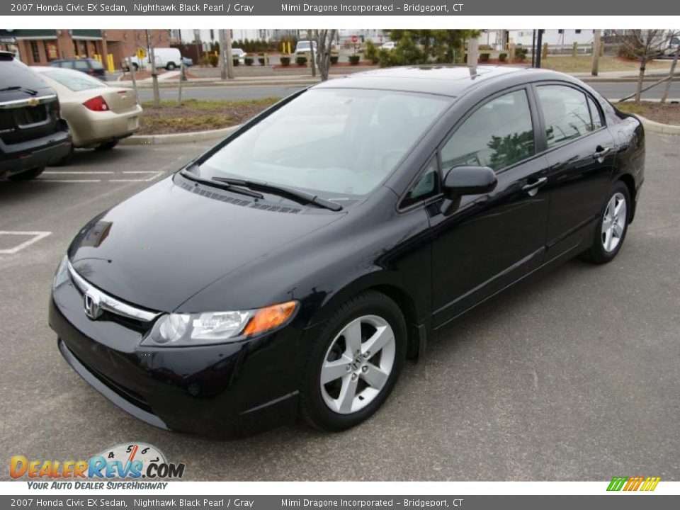 2007 Honda Civic EX Sedan Nighthawk Black Pearl / Gray Photo #1
