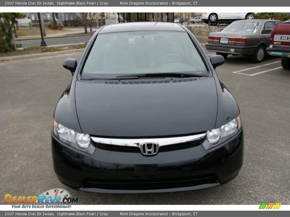 2007 Honda Civic EX Sedan Nighthawk Black Pearl / Gray Photo #2