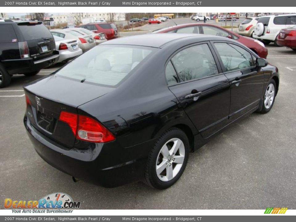 2007 Honda Civic EX Sedan Nighthawk Black Pearl / Gray Photo #4