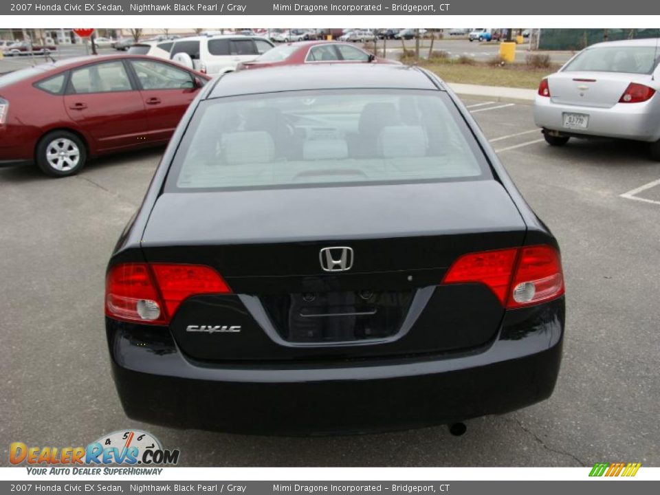 2007 Honda Civic EX Sedan Nighthawk Black Pearl / Gray Photo #5