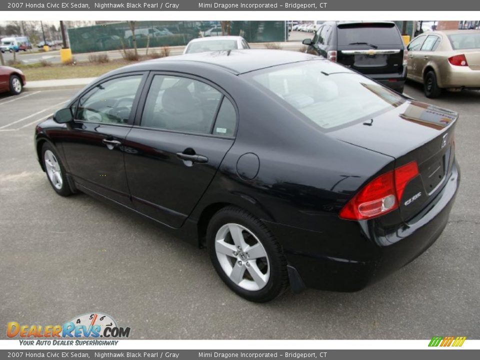 2007 Honda Civic EX Sedan Nighthawk Black Pearl / Gray Photo #6