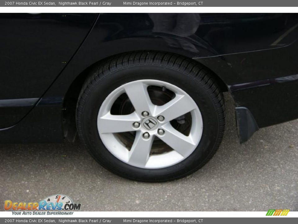 2007 Honda Civic EX Sedan Nighthawk Black Pearl / Gray Photo #7