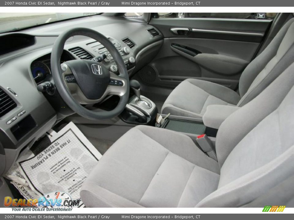 2007 Honda Civic EX Sedan Nighthawk Black Pearl / Gray Photo #8