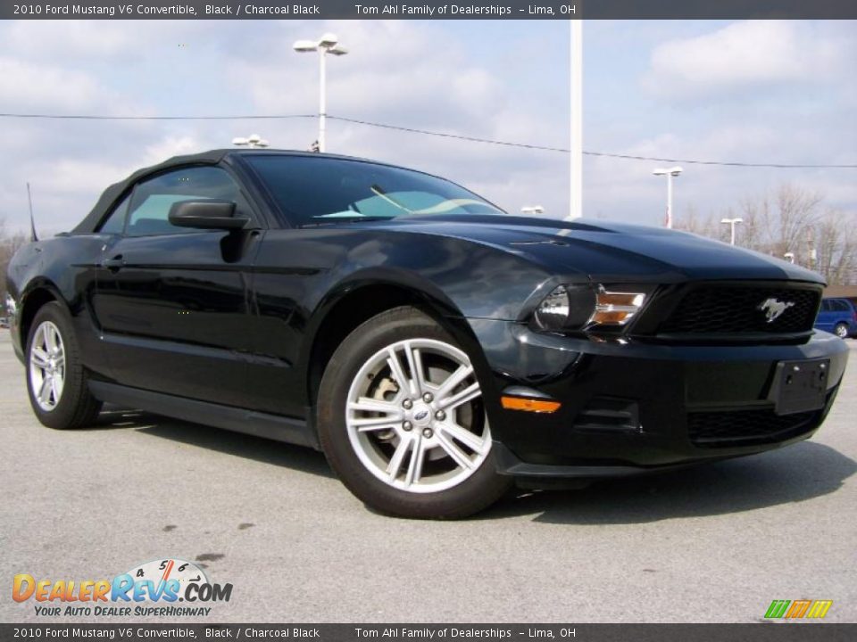 2010 Ford Mustang V6 Convertible Black / Charcoal Black Photo #1