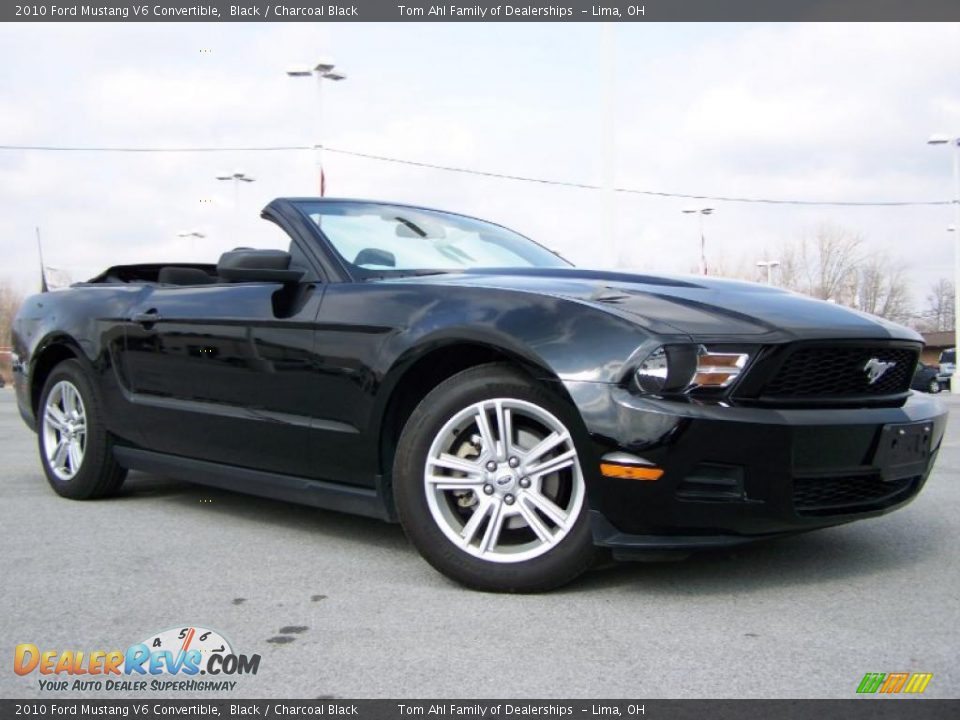 2010 Ford Mustang V6 Convertible Black / Charcoal Black Photo #9