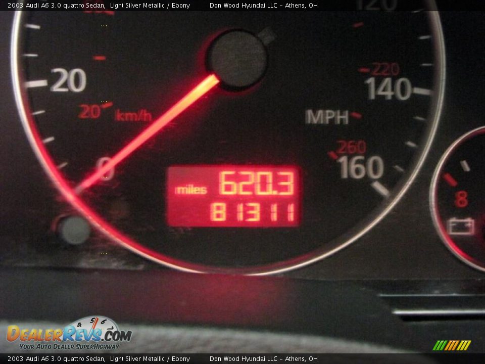 2003 Audi A6 3.0 quattro Sedan Light Silver Metallic / Ebony Photo #15
