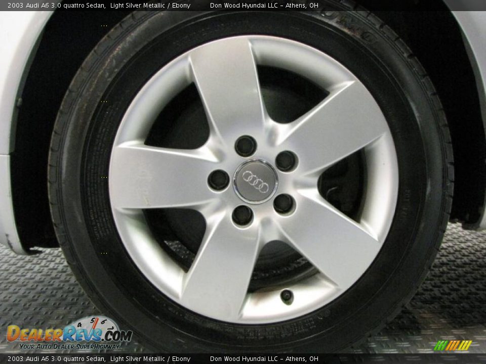 2003 Audi A6 3.0 quattro Sedan Light Silver Metallic / Ebony Photo #17