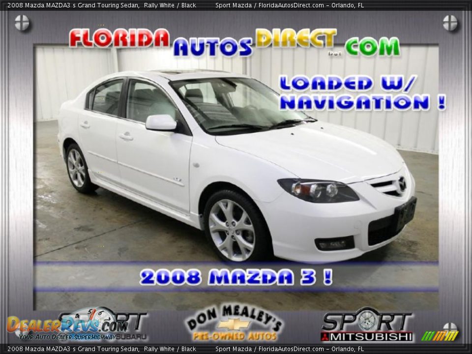 2008 Mazda MAZDA3 s Grand Touring Sedan Rally White / Black Photo #1