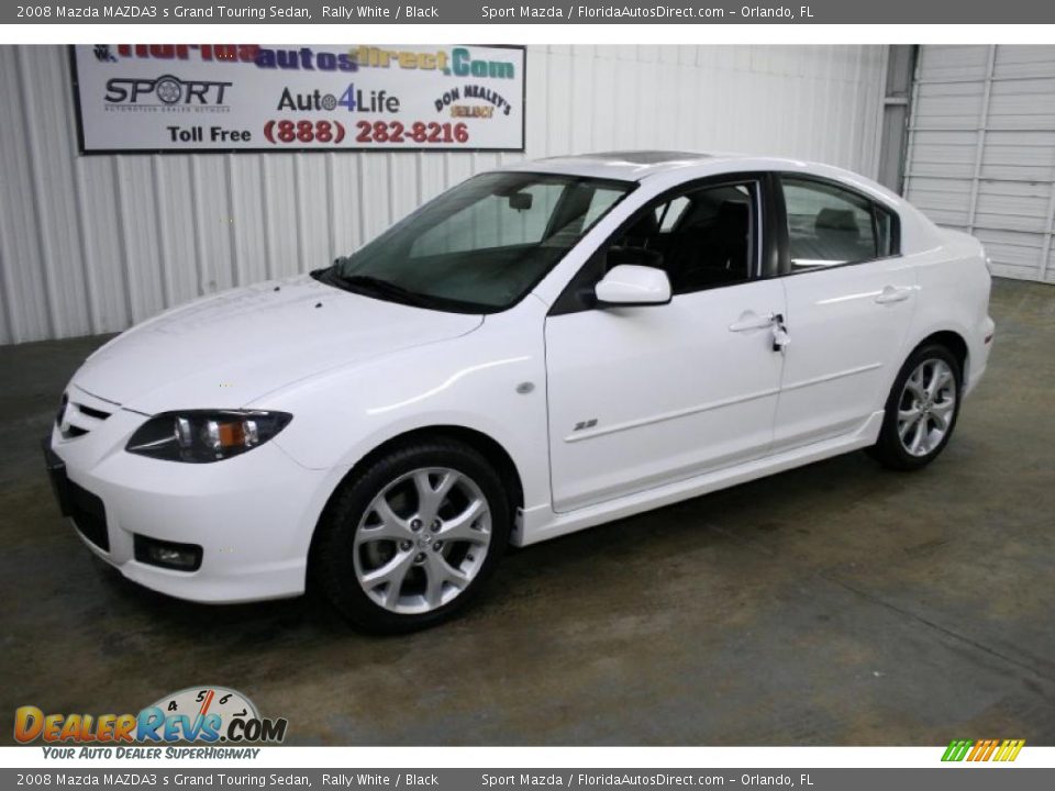 2008 Mazda MAZDA3 s Grand Touring Sedan Rally White / Black Photo #4