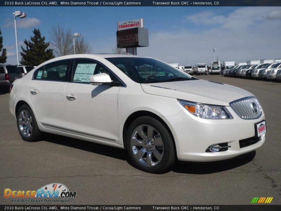 2010 Buick LaCrosse CXL AWD White Diamond Tricoat / Cocoa/Light Cashmere Photo #1