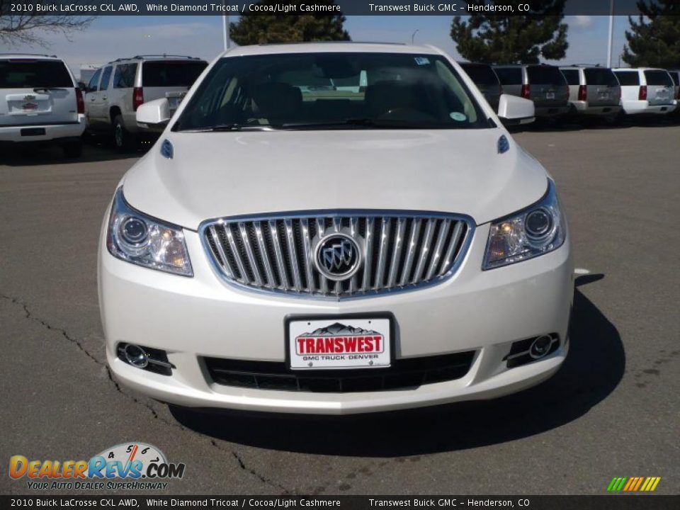 2010 Buick LaCrosse CXL AWD White Diamond Tricoat / Cocoa/Light Cashmere Photo #2