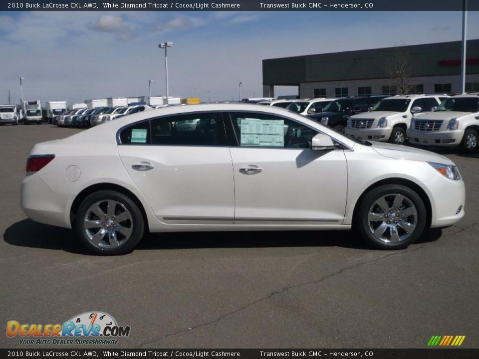 2010 Buick LaCrosse CXL AWD White Diamond Tricoat / Cocoa/Light Cashmere Photo #3