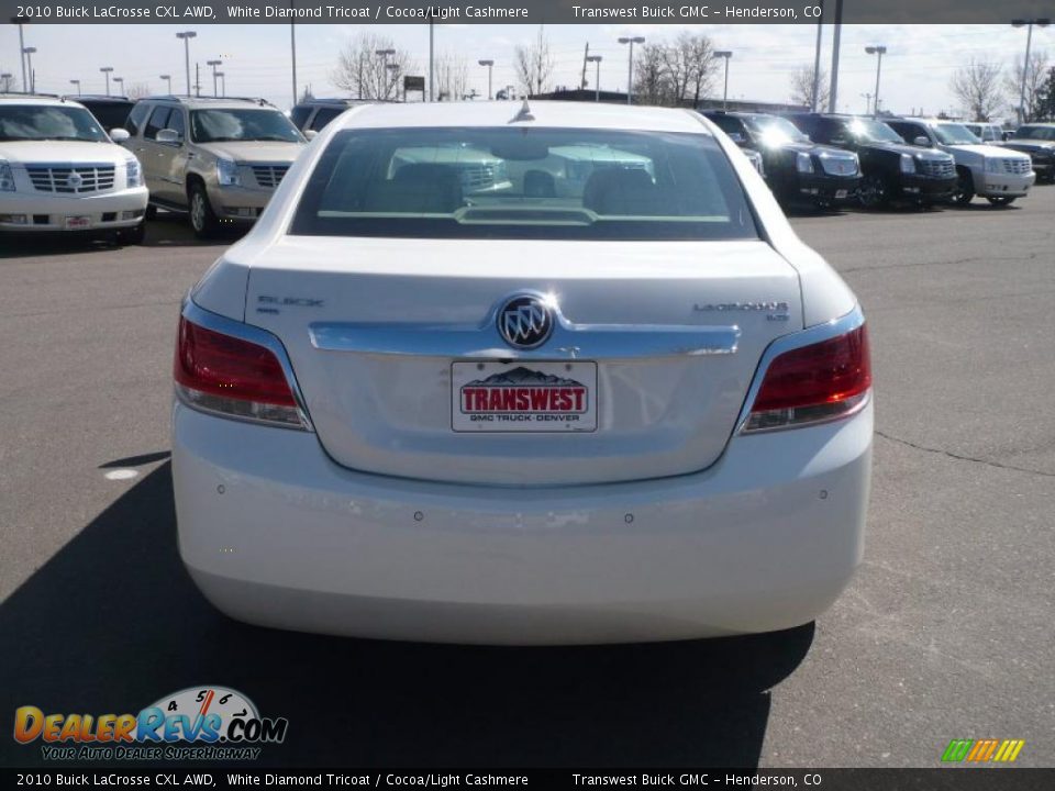 2010 Buick LaCrosse CXL AWD White Diamond Tricoat / Cocoa/Light Cashmere Photo #4