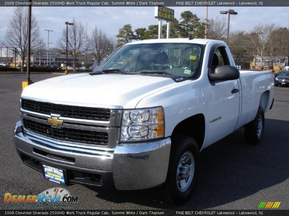 2008 Chevrolet Silverado 2500HD Work Truck Regular Cab Summit White / Dark Titanium Photo #1