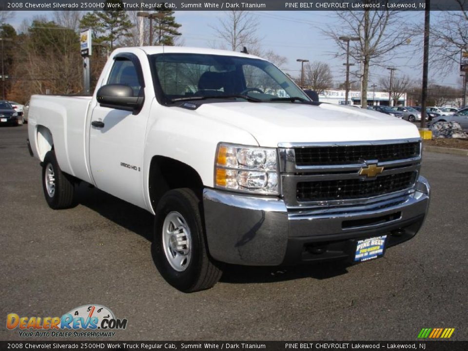 2008 Chevrolet Silverado 2500HD Work Truck Regular Cab Summit White / Dark Titanium Photo #3