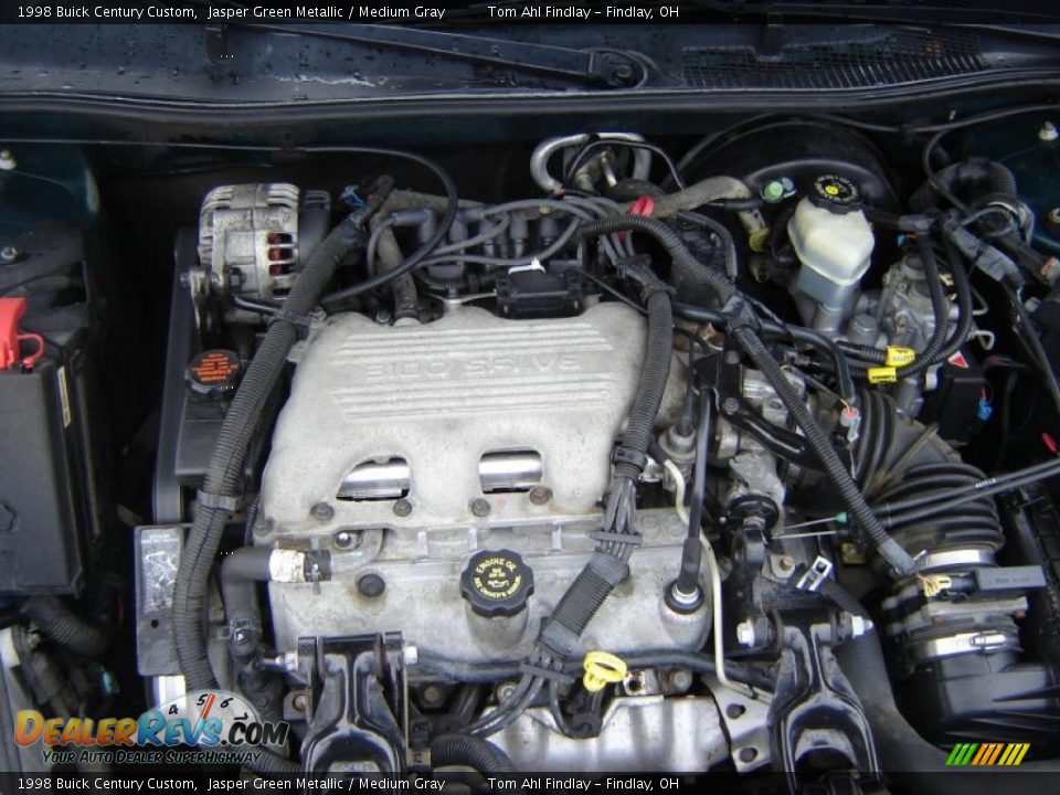 1998 Buick Century Custom Jasper Green Metallic / Medium Gray Photo #14