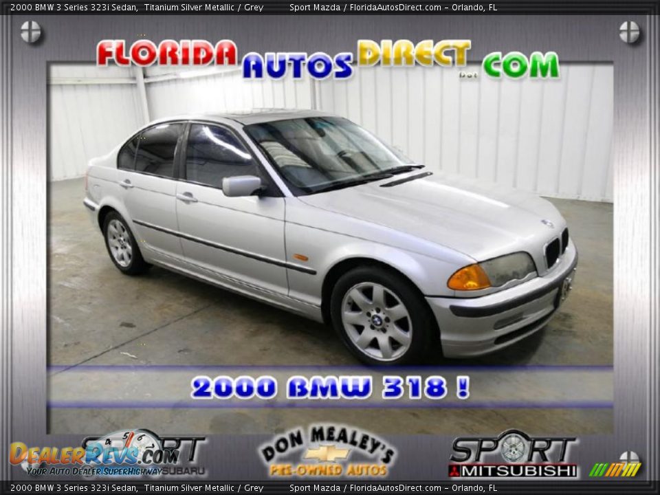 2000 BMW 3 Series 323i Sedan Titanium Silver Metallic / Grey Photo #1