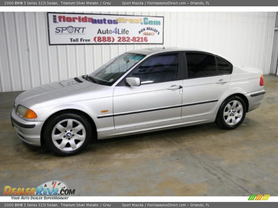 2000 BMW 3 Series 323i Sedan Titanium Silver Metallic / Grey Photo #8